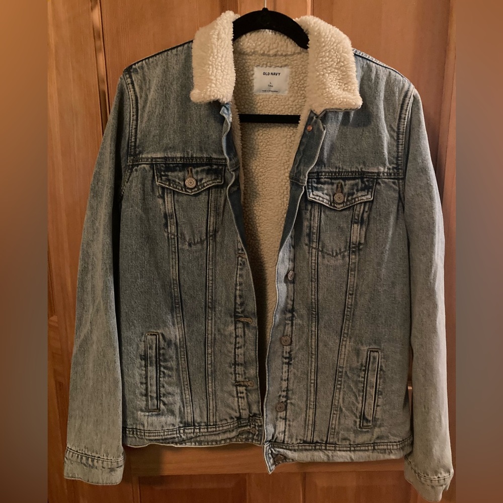 Sherpa lined collar Denim jacket